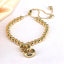 Copper Gold Plated Adjustable Initial Letter Beaded Bracelet for Women