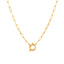 Retro Geometric Titanium Steel Pendant Necklace with 18k Gold Plated Blade Chain