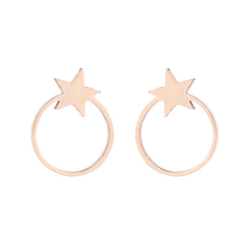 Women'S Simple Style Geometric Stainless Steel No Inlaid Ear Studs Stainless Steel Earrings