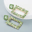 Fashion Geometric Square Alloy Earrings with Colorful Rhinestones