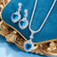 Luxurious Heart Shape White Gold Plated Jewelry Set with Zirconia Necklace and Earrings