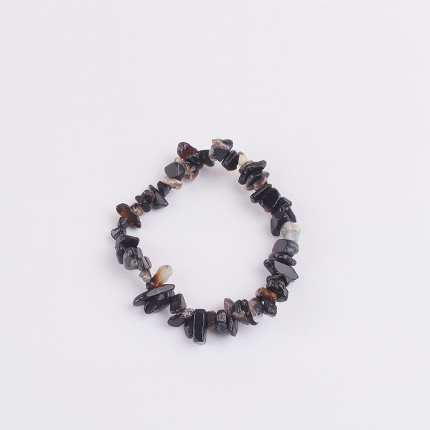 Fashion Irregular Natural Stone Beaded Bracelet with Colorful Crystal Chips