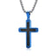 Retro Roman Cross Titanium Steel Carbon Inlay Men's Pendant Necklace