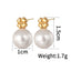 1 Pair Minimalist Heart Shape 18K Gold Plated Stainless Steel and Baroque Pearl Stud Earrings