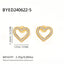 1 Pair Classic Heart Shape 304 Stainless Steel Stud Earrings Set