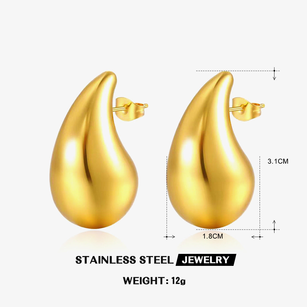 1 Pair Simple Style Geometric Plating 304 Stainless Steel 18K Gold Plated Ear Studs