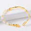 Elegant Asymmetrical Freshwater Baroque Pearl Bracelet with 18K Gold Plated Brass