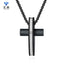 Hip-Hop Retro Cross Carbon Fiber Titanium Steel Men's Pendant Necklace