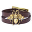 Simple Style Bee PU Leather Alloy Couple Bracelet - Retro Bronze Design