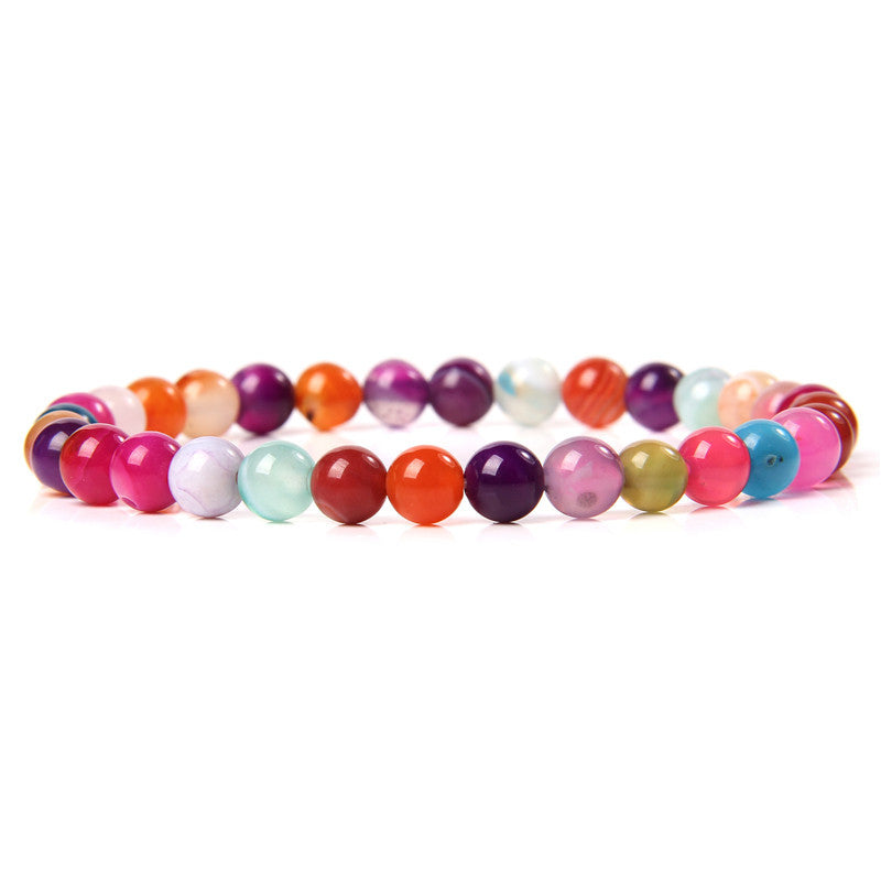 Fashion Natural Stone Crystal Agate Beaded Bracelet for Women