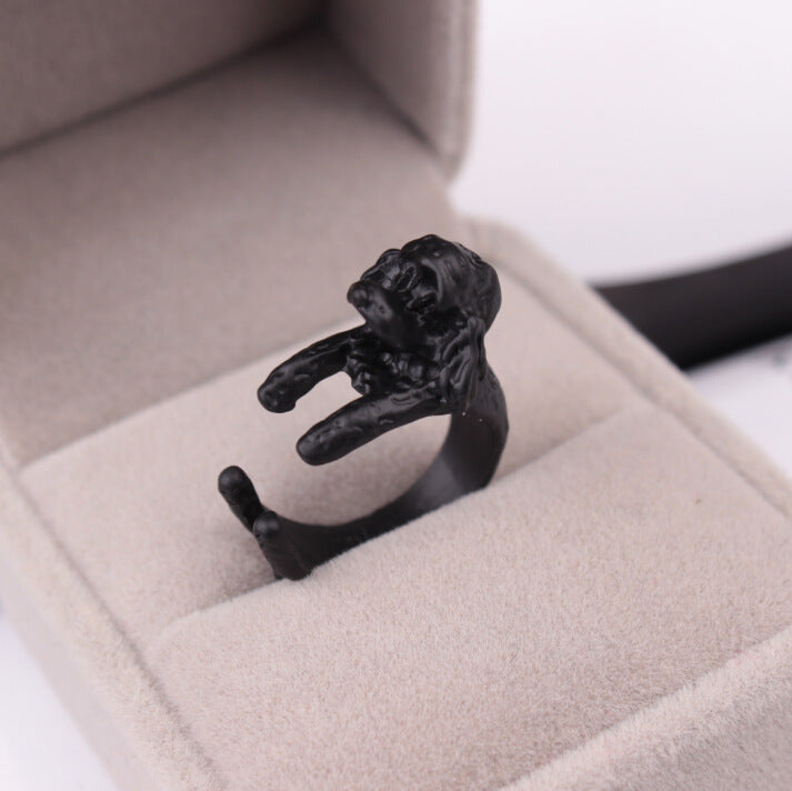 1 Piece Fashion Animal Adjustable Alloy Rings - Cute Dog, Cat, Elephant Design