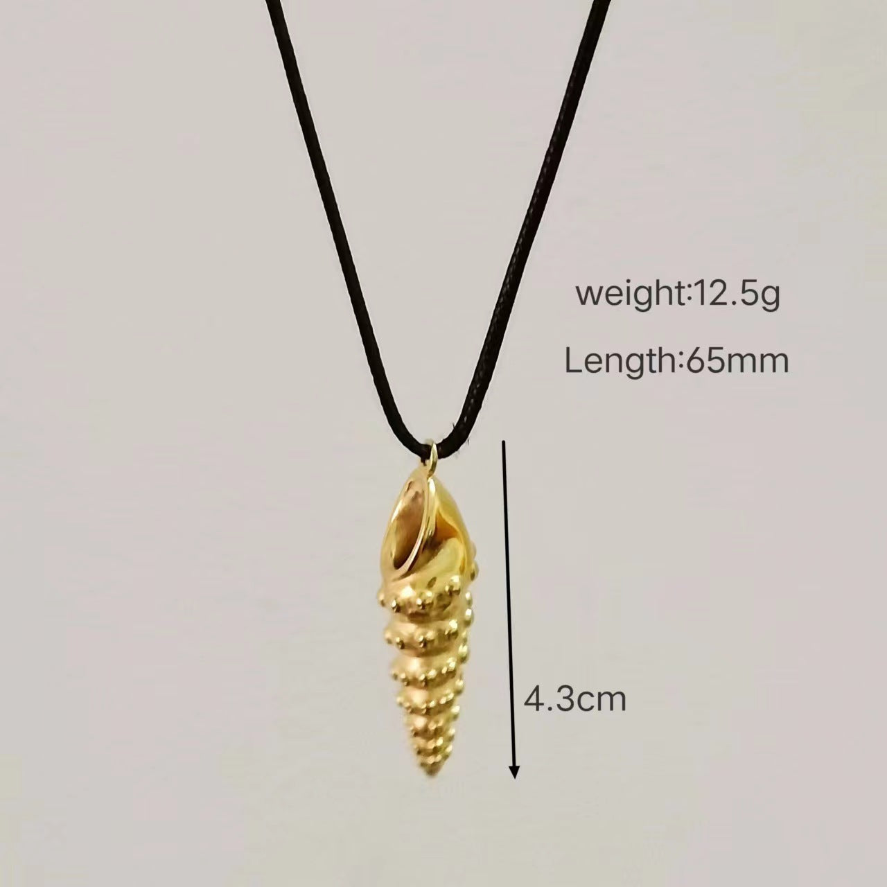 18K Gold Plated Stainless Steel Conch Pendant Necklace and Earrings Set