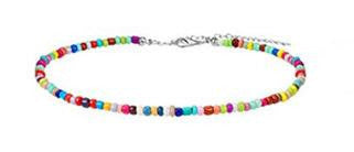 Colorful Glass Beaded Women's Choker Necklace