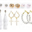 Retro Round Tassel Heart Shape Alloy Earrings Set - 5 Pairs