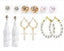 Retro Round Tassel Heart Shape Alloy Earrings Set - 5 Pairs