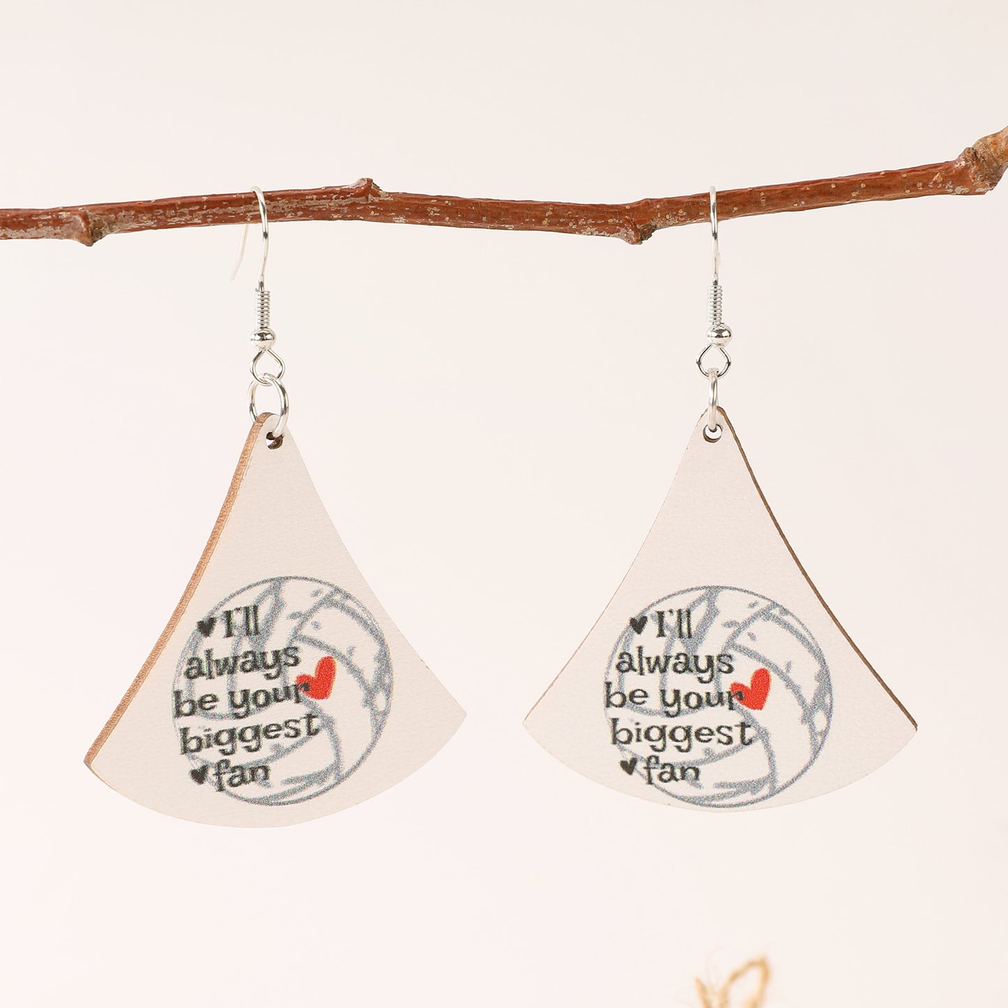 Pair of Casual Sports Letter Print Wood Drop Earrings - Basketball & Football Design