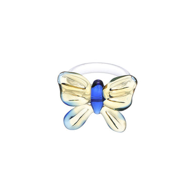 Sweet Summer Handmade Glass Butterfly Women's Ring