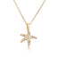 Copper 18K Gold Plated Starfish Zircon Pendant Necklace