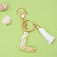 Fashion Letter Tassel Alloy Epoxy Crystal Keychain Pendant