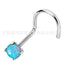 20G Titanium Steel Opal Nose Stud with Four-Prong Design