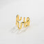 Minimalist Geometric Wave 18k Gold Plated Sterling Silver Open Ring