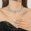 Fashion Bridal Necklace and Earrings Set - Elegant Rhinestone Wedding Jewelry