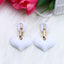 1 Pair Heart Shape Acrylic Drop Earrings - Fashionable Candy Color Chain Design