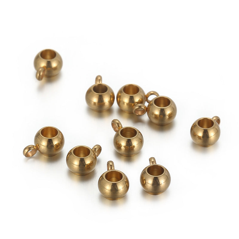 18K Gold Stainless Steel Hollow Beaded Jewelry Accessories with Positioning Ring