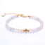 Fashion Geometric Natural Stone Aquamarine and Strawberry Quartz Beaded Bracelet Set