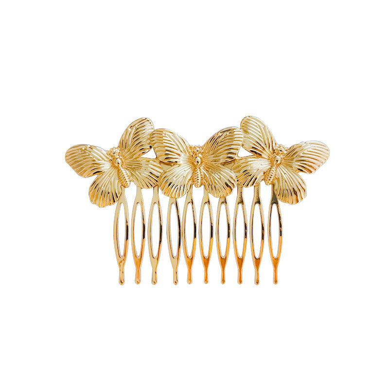 Retro Diamond Pearl Leaf Hair Comb Clip