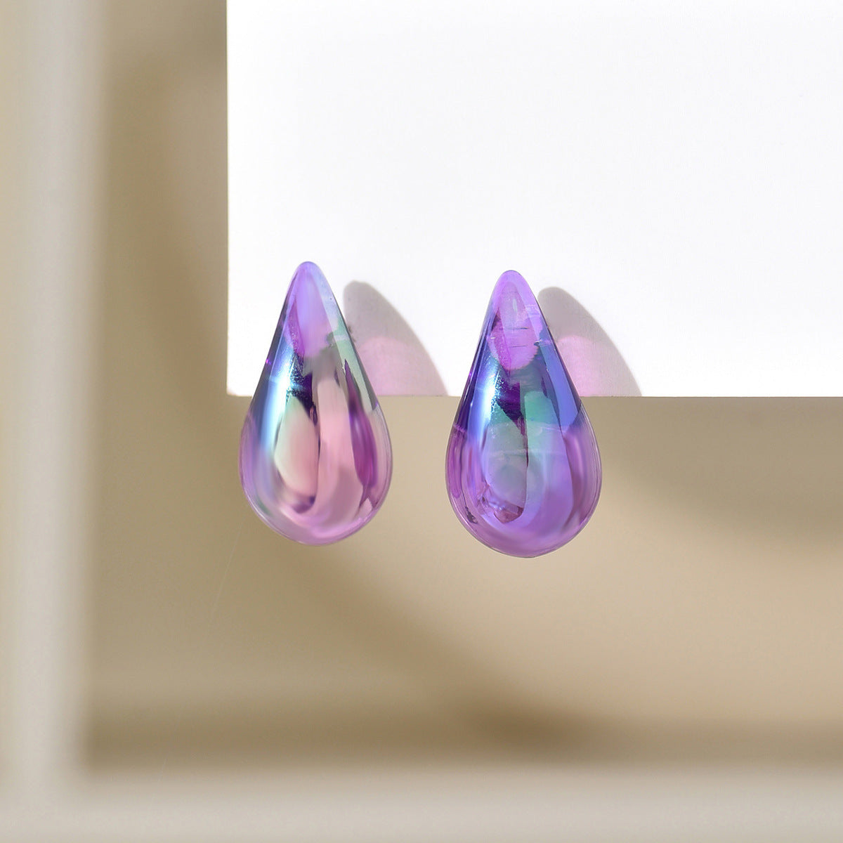 1 Pair Minimalist Water Droplet Acrylic Earrings