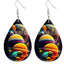 Bohemian African Style PU Leather & Acrylic Water Drop Earrings