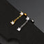 Geometric Brass Plated Rhinestone Ear Cartilage Studs with Zircon Paper Clip Chain Earrings