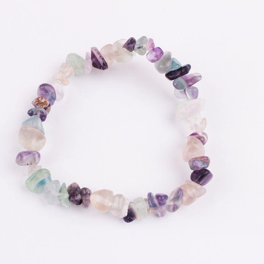 Fashion Irregular Natural Stone Beaded Bracelet with Colorful Crystal Chips