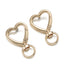 5 PCS Alloy Heart Shape Pendant Keychain with Spring Lobster Clasp for DIY Accessories