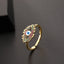 18K Gold Plated Colorful Zircon Eye Open Ring