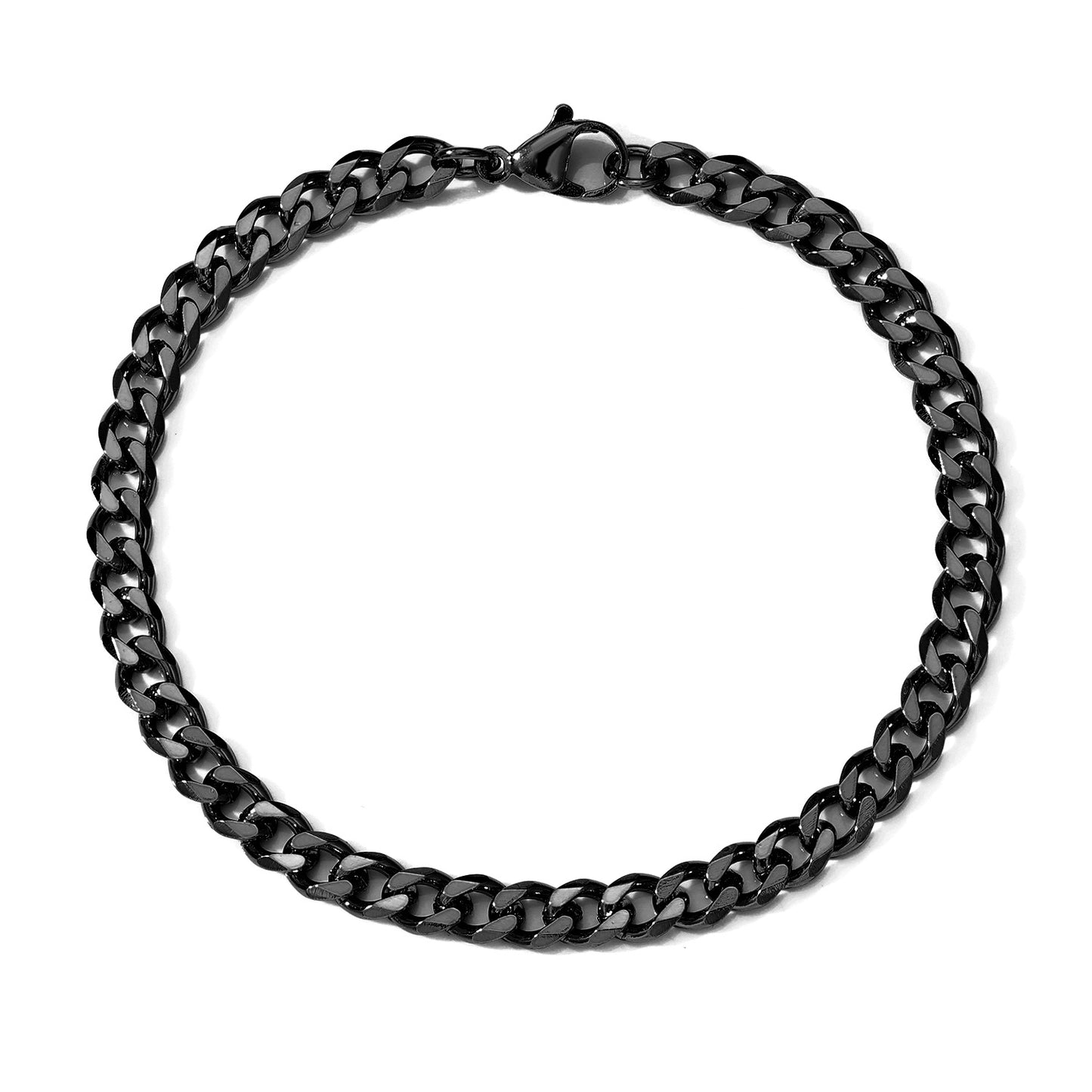 Hip-Hop Cuban Link Stainless Steel Men's Bracelet with Lobster Clasp - Multiple Widths Available