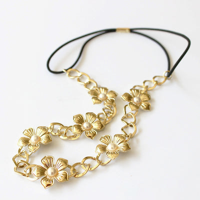 FD0001 Vintage Pearl Floret Gold Silver Hair Accessories Set