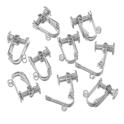 10 PCS Stainless Steel U-Shape Ear Clips - DIY Jewelry Accessories, Non-Pierced, Hypoallergenic