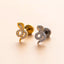 18K Gold Plated Heart & Butterfly Cartilage Stud Earrings with Zircon Inlay