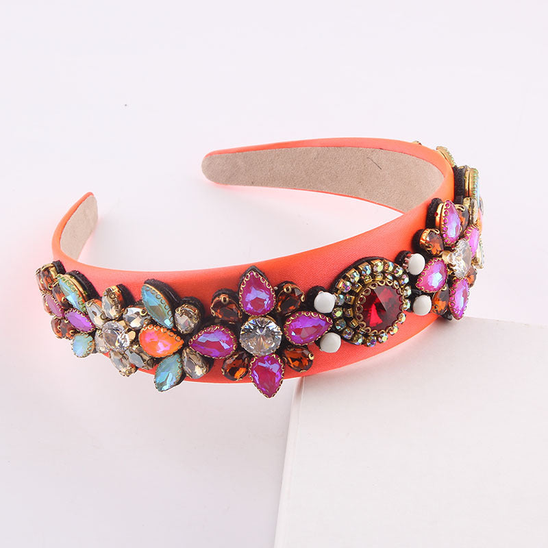 Baroque Colorful Rhinestone Headband for Women - Party and Travel Accessory