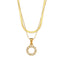 Fashion 18K Gold Plated Double-Layer Chain Zircon Letter Stainless Steel Necklace