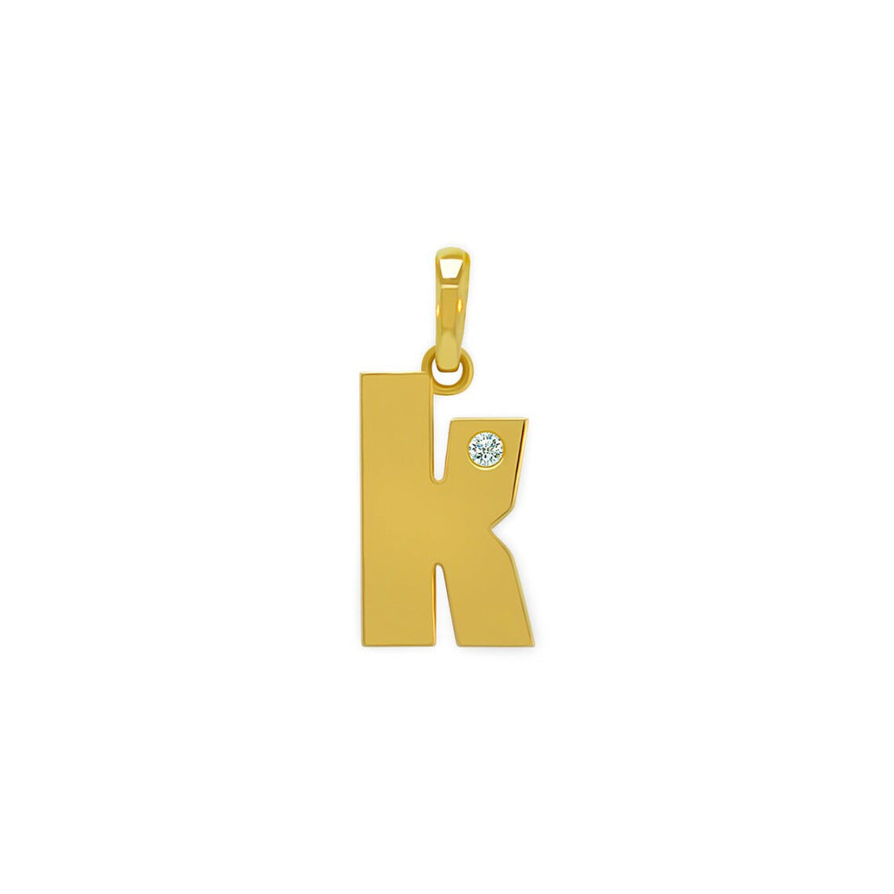 Modern Style Letter Stainless Steel Titanium Steel Plating Inlay Zircon 18K Gold Plated Pendant Necklace