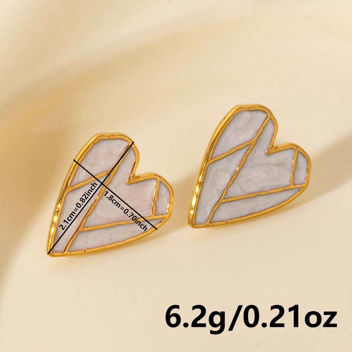 Elegant Heart Shape Stainless Steel Stud Earrings