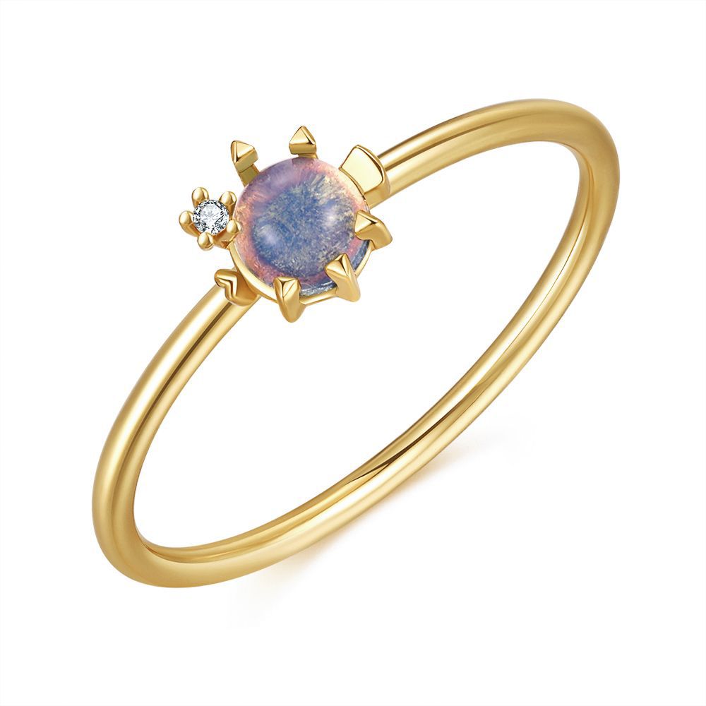 18k Gold Colorful Zircon Marine Animal Ring