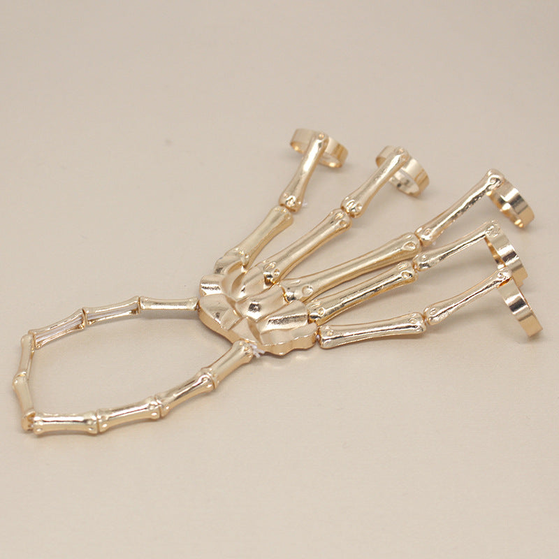 Hip-Hop Punk Skull Hand Alloy Bracelet for Women