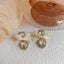 Sweet Korean Style Tulip Flower Pearl Earrings with 925 Silver Needle