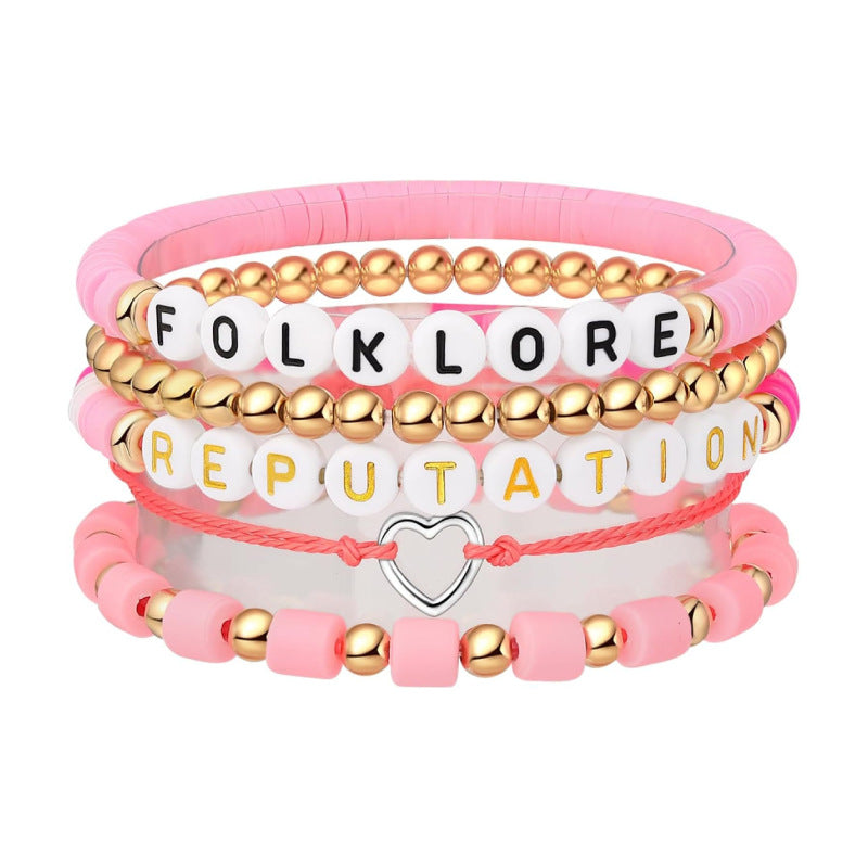 Classic Bohemian Letter Soft Clay Bracelet for Women