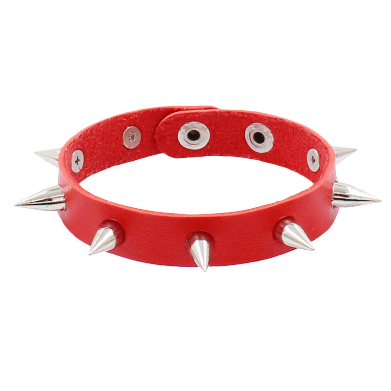 Rock Punk Style Spiked PU Leather Unisex Wristband Bracelet