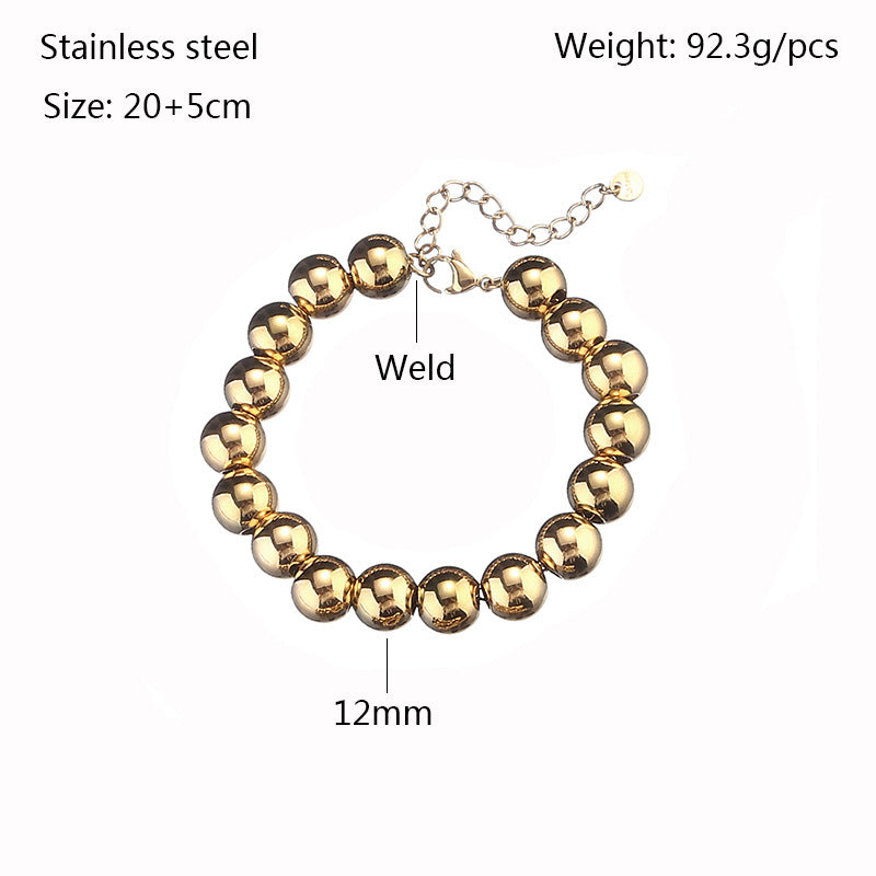 Modern Stainless Steel Beaded Bracelets for Men and Women